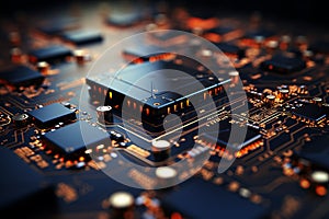 3D Rendering. CPU Central Computer Processors Cyber technology concept. Motherboard and digital chipset.  Science technology