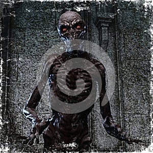 3D rendering of a creepy monster