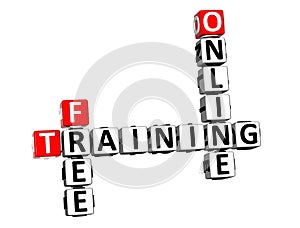 3D Rendering Crossword Free Training Online Over White Background.