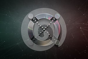 3D rendering cryptocurrency coin on colorful background, cryptocurrency concept 3D illustration photo