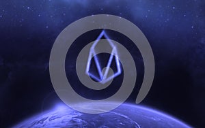 3D rendering cryptocurrency coin on colorful background, cryptocurrency concept 3D illustration