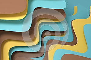 3d rendering curve paper background, colorful background