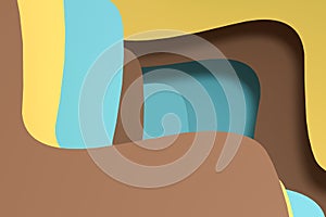 3d rendering curve paper background, colorful background