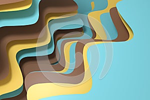 3d rendering curve paper background, colorful background