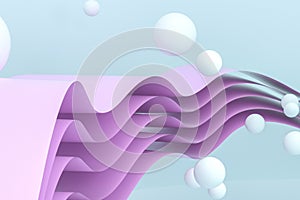 3d rendering, curve surface and light background