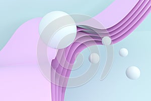 3d rendering, curve surface and light background
