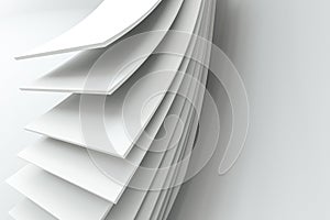 3d rendering, curve surface and light background