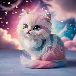 3D rendering of a cute cat featuring cute generative AI suitable for 4K HD wallpaperst