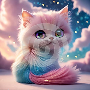 3D rendering of a cute cat featuring cute generative AI suitable for 4K HD wallpaperst