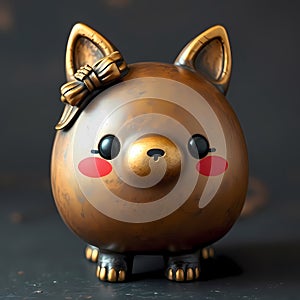 3d rendering of a cute easter egg character standing on a pebble covered with water drops