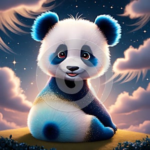 3D rendering of a cute panda featuring cute generative AI suitable for 4K HD wallpaperst
