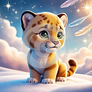 3D rendering of a cute tiger featuring cute generative AI suitable for 4K HD wallpaperst