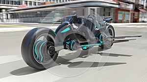 3D rendering of a cyberman rider