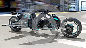 3D rendering of a cyberman rider