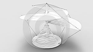 3d rendering of the da vinci helicopter isolated in studio background