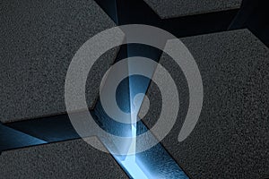 3d rendering, dark hexagonal background, sci-fi background