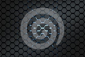 3d rendering, dark hexagonal background, sci-fi background