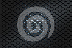 3d rendering, dark hexagonal background, sci-fi background
