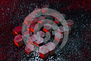 3d rendering, dark hexagonal background, sci-fi background