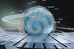 3d rendering, data and earth graphics with HUD elements