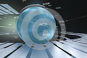 3d rendering, data and earth graphics with HUD elements