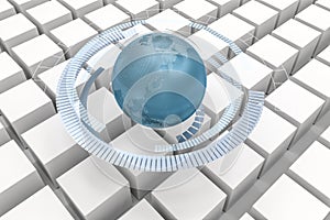 3d rendering, data and earth graphics with HUD elements