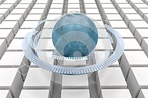 3d rendering, data and earth graphics with HUD elements