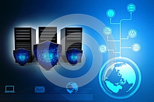 3d rendering Database and computer data security concept