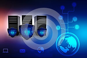 3d rendering Database and computer data security concept