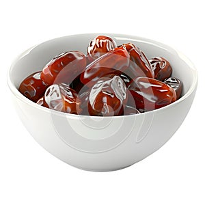 3D Rendering of a Dates in a Bowl on Transparent Background - Ai Generated