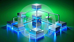 Futuristic Blockchain Network Structure Concept