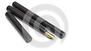 3d rendering of detailed closeup of a pen lying on a paper photo