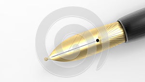3d rendering of detailed closeup of a pen lying on a paper photo