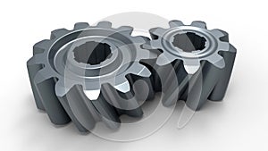 3D rendering - detailed helical gears assembly