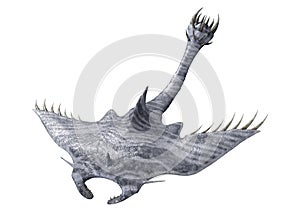 3D Rendering Devil Ray on White