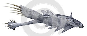 3D Rendering Devil Ray on White