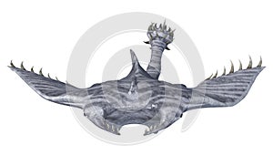 3D Rendering Devil Ray on White