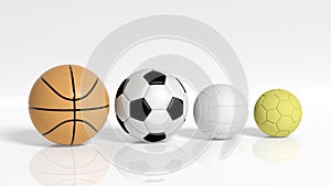 3D rendering of different game balls