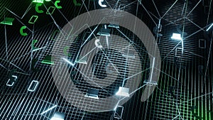 3d Rendering Digital world background binary map technology. Global network connection