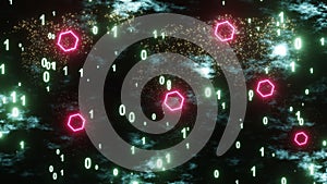 3d Rendering. Digital world background binary map technology. Global network connection