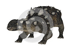 3D Rendering Dinosaur Euoplocephalus on White