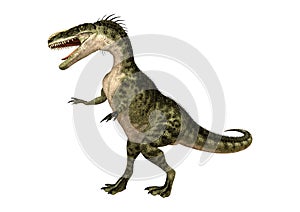 3D Rendering Dinosaur Monolophosaurus on White