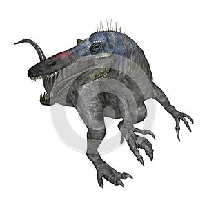 3D Rendering Dinosaur Suchomimus on White