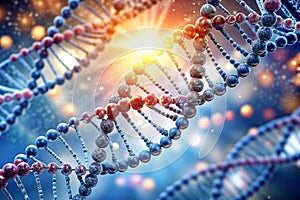 DNA molecules on the beautiful backdrop. 3d rendering photo