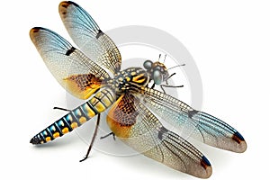 3d rendering of Dragon Fly isolated on transparent background, Generative AI