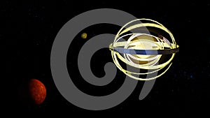 A 3d rendering of dyson sphere in the galaxy