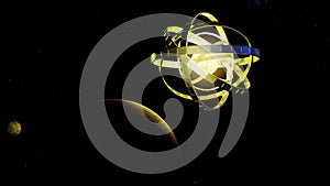 A 3d rendering of dyson sphere in the galaxy