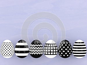 3d rendering of Easter elegant eggs