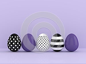 3d rendering of Easter elegant eggs