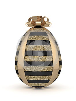 3d rendering of Easter glitter and black egg